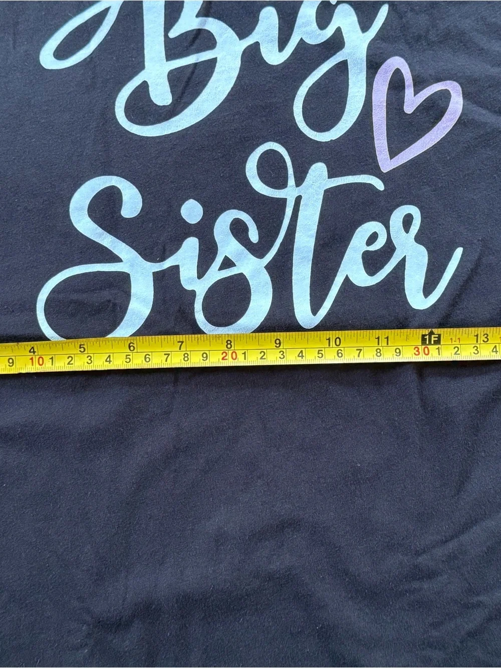 The Children’s Place Big Sister Graphic Tee Black Short Sleeve Youth XL 14 Cute